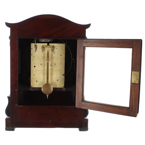 1529 - English mahogany double fusee bracket clock, the 8