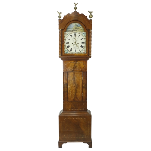 1820 - Mahogany and inlaid eight day longcase clock, the 13