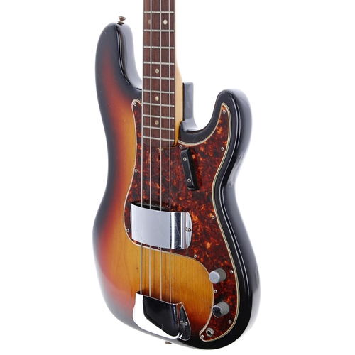 10 - 1966 Fender Precision Bass guitar, made in USA, ser. no. 1xxxx6; Body: sunburst, refinish by D.M Gui... 