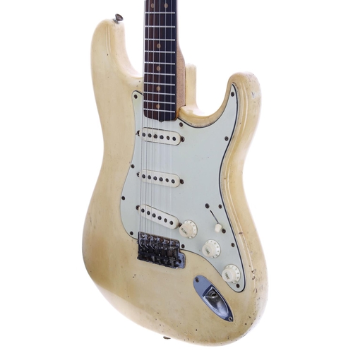 12 - 1964 Fender Stratocaster electric guitar, made in USA, ser. no. L3xxx2; Body: Olympic white finish, ... 