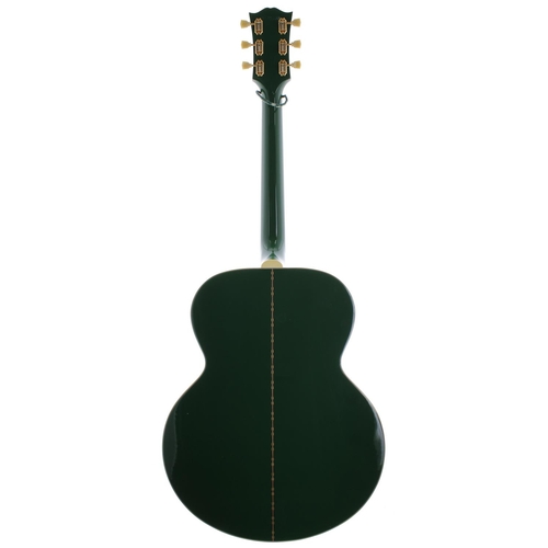 32 - 1999 Gibson J-200 acoustic guitar, made in USA, ser. no. 9xxxxx3; Body: custom green finish, a few m... 