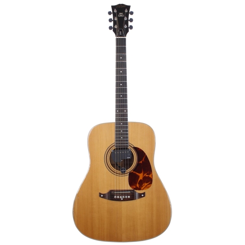 567 - 1970s Hoyer 2060 acoustic guitar, made in Germany; Back and sides: stained maple, impact blemishes a... 