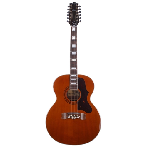 568 - Hoyer 2122 twelve string acoustic guitar, made in Germany; Back and sides: rosewood, surface scratch... 