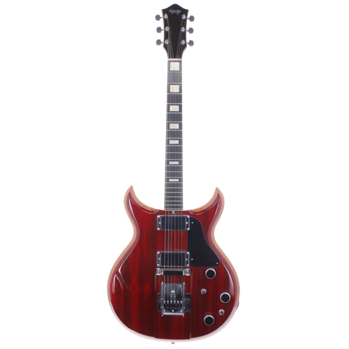 66 - Hopf Glassl prototype electric guitar, made in Germany, circa 1982; Body: wine red finished chambere... 