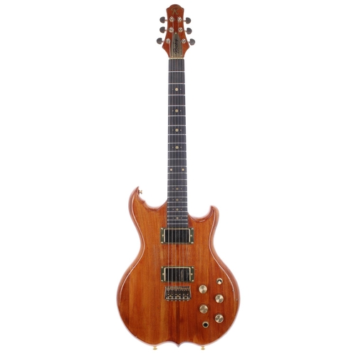 67 - 1980s Rocky neck through electric guitar, made in Korea; Body: natural finish, scratches and dings t... 