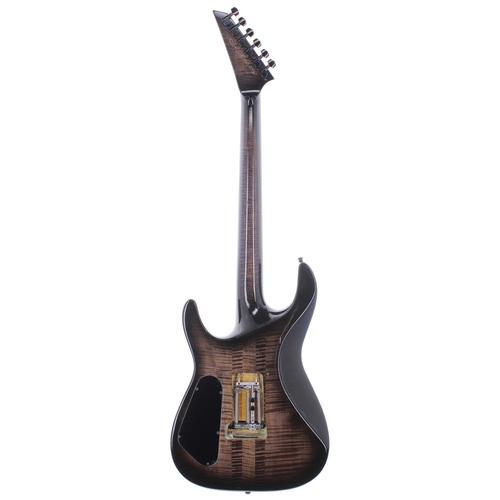 68 - 1980s Lado Classic 3 electric guitar, made in Canada; Body: trans black flamed maple, dings and scra... 