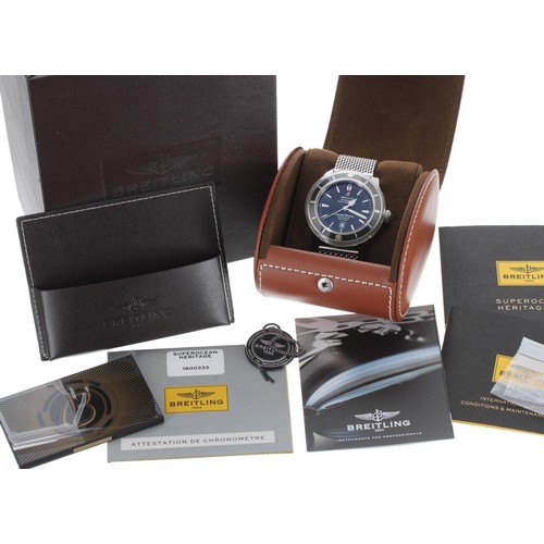 58 - Breitling SuperOcean Heritage automatic stainless steel gentleman's wristwatch, reference no. A17320... 