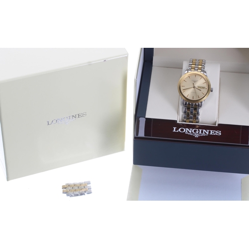 70 - Longines Flagship automatic bi-colour gentleman's wristwatch, reference no. L4.799.3, serial no. 410... 