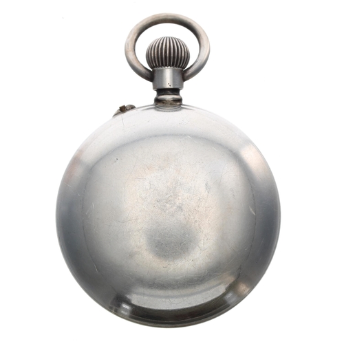 147 - British Military issue silver lever pocket watch, Birmingham 1919, the movement with compensated bal... 