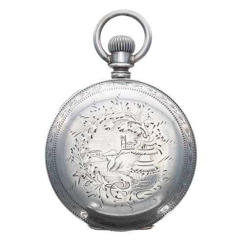 176 - Rare Henry Reis, Davenport, Iowa 'Paillard's Patent' lever set hunter pocket watch, serial no 31741,... 