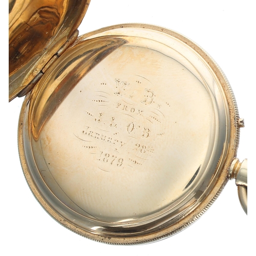 285 - Charles Frodsham, London 18ct lever hunter pocket watch, the three quarter plate gilt frosted moveme... 