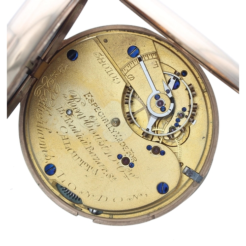 295 - Rotherhams, London 9ct lever hunter pocket watch, London 1916, gilt three quarter plate movement sig... 