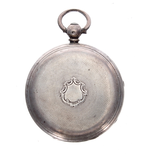 300 - Victorian silver fusee lever pocket watch, London 1854, unsigned movement, no. 2529, with steel thre... 