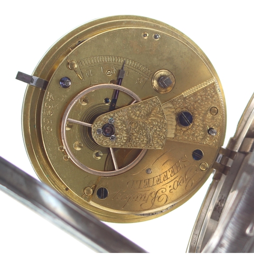 301 - Victorian silver fusee lever pocket watch, London 1877, the movement signed Geo' Bradley, Sheffield,... 