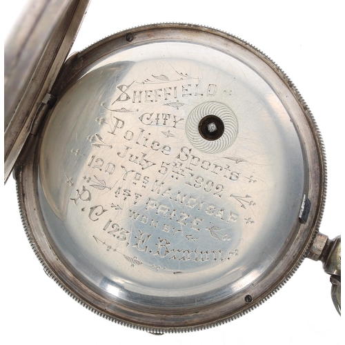 303 - Late Victorian silver fusee lever pocket watch, Chester 1898, the movement signed A. Yewdell, Leeds,... 