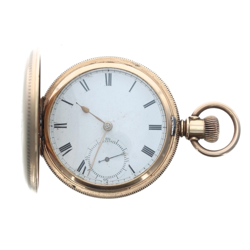 311 - 'Fogg's Patent' key wind gold plated lever hunter pocket watch, movement no. 884592, with engraved b... 