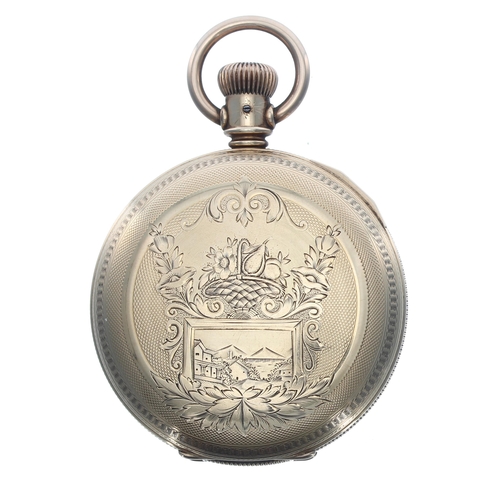 311 - 'Fogg's Patent' key wind gold plated lever hunter pocket watch, movement no. 884592, with engraved b... 