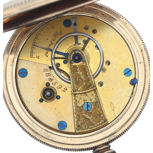 311 - 'Fogg's Patent' key wind gold plated lever hunter pocket watch, movement no. 884592, with engraved b... 