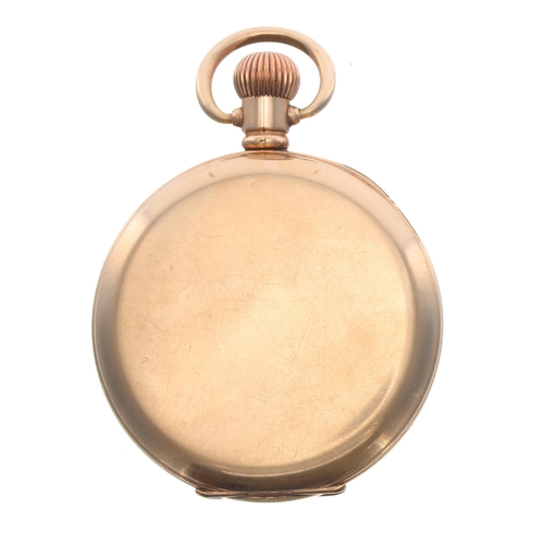 312 - Kendal & Dent 'The Kendentick' gold plated lever pocket watch, 21 jewel 5 adj. movement with com... 