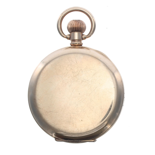 330 - Visible gold plated lever pocket watch, 17 jewel movement with compensated balance and regulator, hi... 