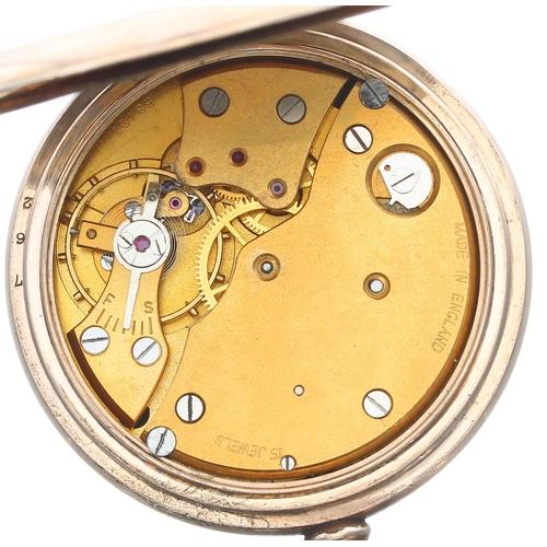 314 - Smiths De Luxe gold plated lever pocket watch, B8197 15 jewel movement with compensated balance and ... 