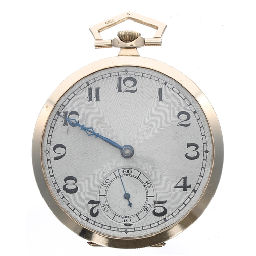 319 - George V 9ct slim lever dress pocket watch, import hallmarks Glasgow 1929, unsigned movement with co... 