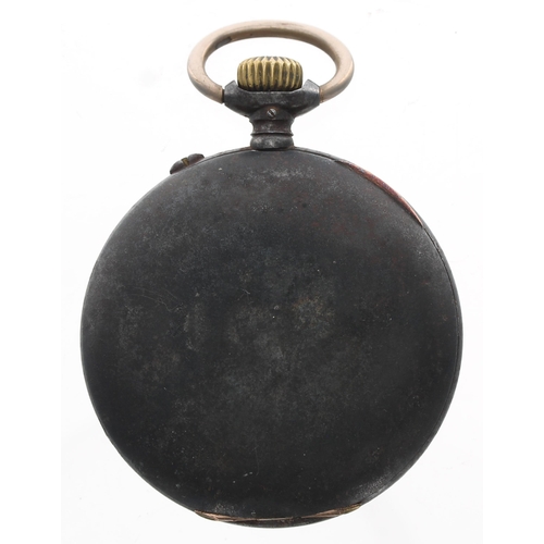 321 - Early 20th century gunmetal lever pocket watch, the gilt frosted movement with compensated balance a... 