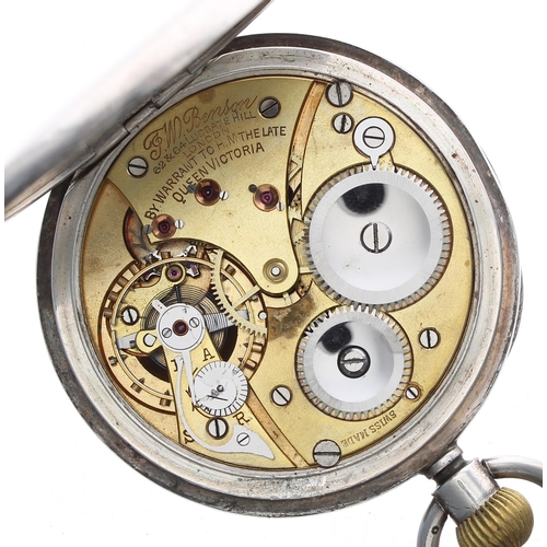 261 - J.W. Benson silver lever pocket watch, import hallmarks London 1918, signed movement with compensate... 