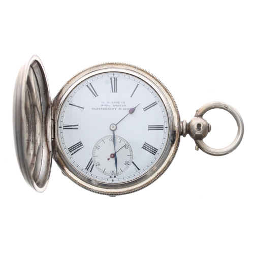 263 - Victorian silver lever hunter pocket watch, London 1878, three quarter plate gilt frosted movement w... 