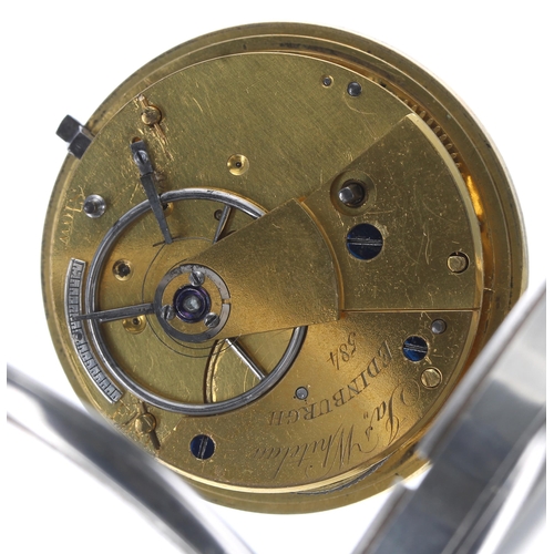 264 - George IV silver fusee lever pocket watch, London 1827, the movement signed Jas Whitelaw, Edinburgh,... 