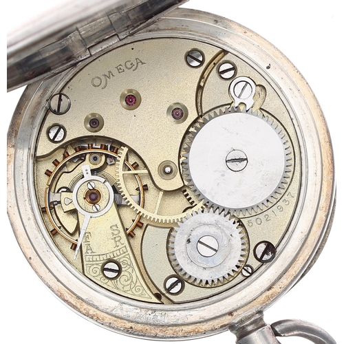 278 - Omega silver lever engine turned pocket watch, import hallmarks London 1917, signed movement, no. 50... 