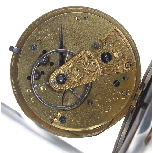 282 - Victorian silver fusee lever pocket watch, Chester 1841, the movement signed W.m Birkett, no. 1841, ... 