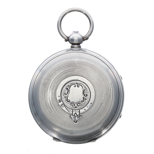 293 - Late Victorian silver lever pocket watch, Chester 1900, unsigned movement with engraved balance cock... 