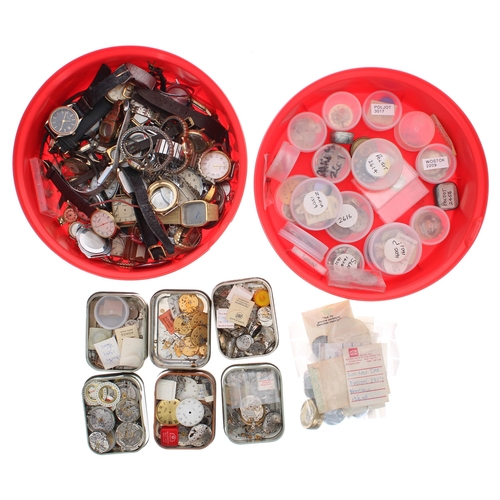 376 - Quantity of Sekonda and Russian wristwatch parts, spares and watches for repair