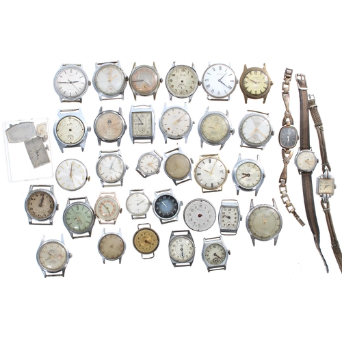 379 - Quantity of wristwatches for repair, wristwatch and pocket watch movements and spares etc... 