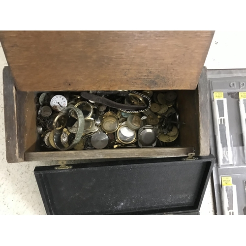 386 - Quantity of watch parts to include buttons, wheels, staffs, hairsprings, timing washers, balance whe... 