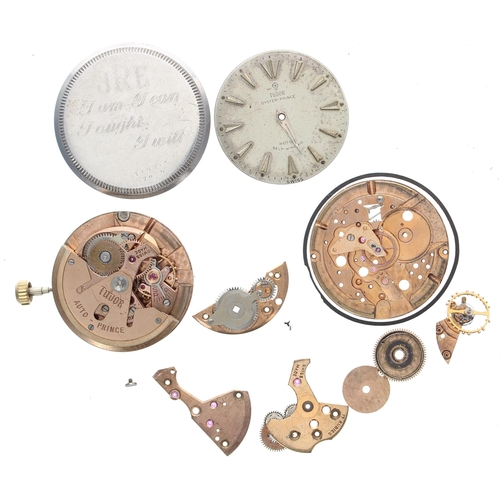 396 - Tudor Auto-Prince wristwatch movement; together with a Tudor wristwatch movement for assembly/repair... 