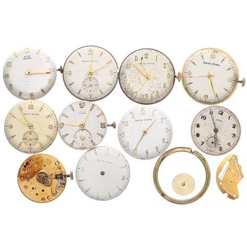 398 - Eight Smiths Astral wristwatch movements; together with two Smiths wristwatch movements (10)... 