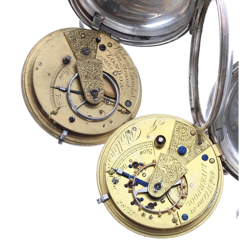 459 - Silver fusee lever pocket watch, London 1884, the movement signed I. Phillips & Co., Liverpool, ... 