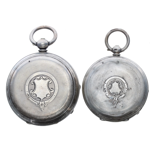 469 - Silver (0.935) lever pocket watch, unsigned movement, no. 123487, with engraved balance cock, compen... 