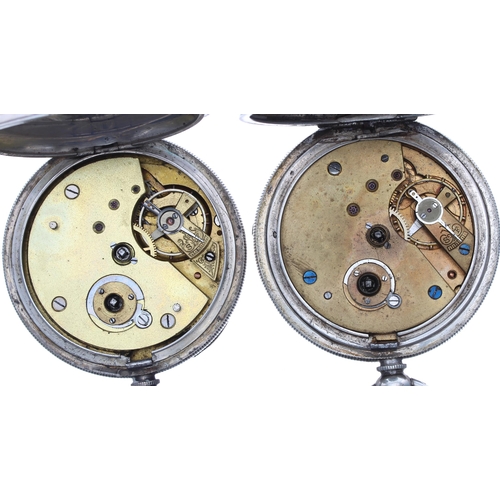 470 - Silver lever engine turned pocket watch, import hallmarks London 1913, unsigned three quarter plate ... 