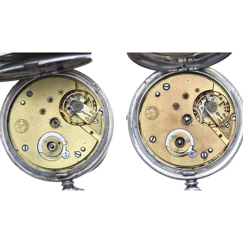 472 - Two silver lever engine turned pocket watches, import hallmarks London 1915 and 1908, three quarter ... 