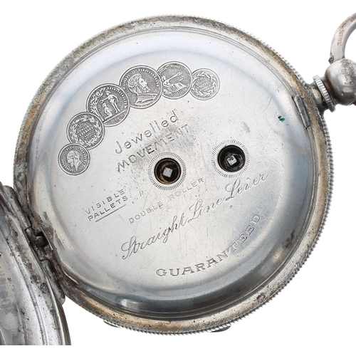 479 - Silver lever engine turned pocket watch for repair, import hallmarks London 1915, unsigned three qua... 