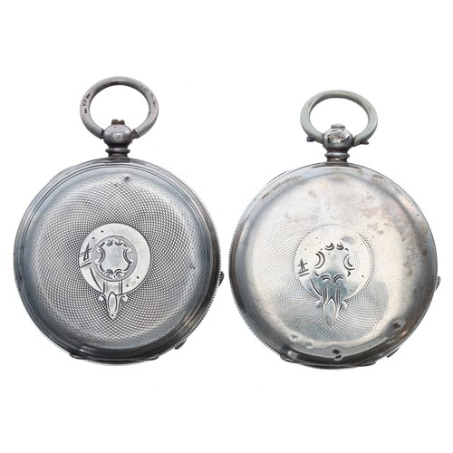 480 - Two silver (0.935) H. Samuel 'Acme Lever' engine turned pocket watches, 51mm