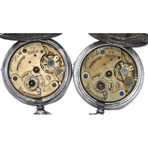 480 - Two silver (0.935) H. Samuel 'Acme Lever' engine turned pocket watches, 51mm