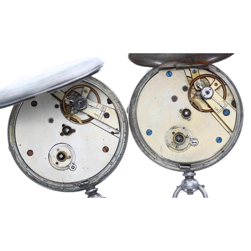 486 - Two silver (0.800) cylinder engine turned pocket watches, 52mm and 50mm