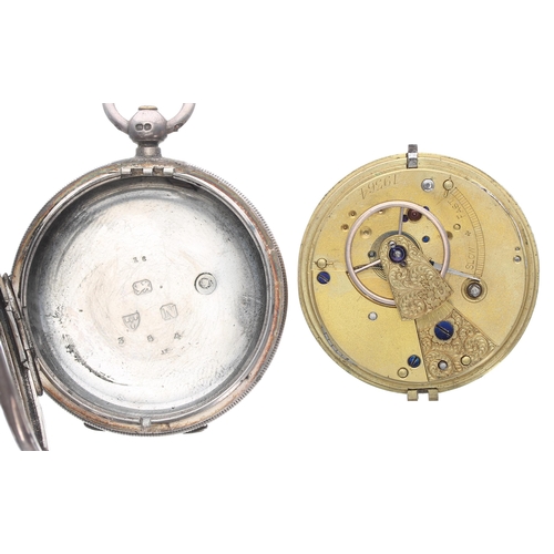 501 - Victorian silver fusee lever pocket watch, Chester 1896, unsigned movement, no. 19364, with engraved... 