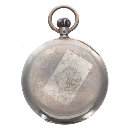 503 - Silver (0.935) lever half hunter pocket watch, unsigned movement, the dial with Roman numerals, minu... 