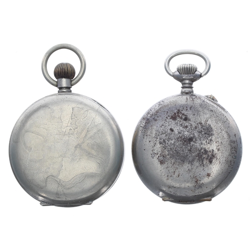 505 - Hebdomas Patent 8 days pocket watch, 45mm; together with a Hebdomas Patent 8 days pocket watch for r... 