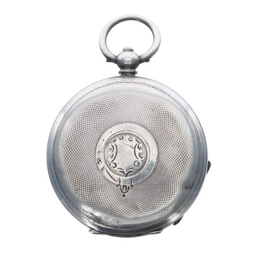 508 - Samuel Edgecombe silver cylinder engine turned pocket watch, import hallmarks London 1913, three qua... 